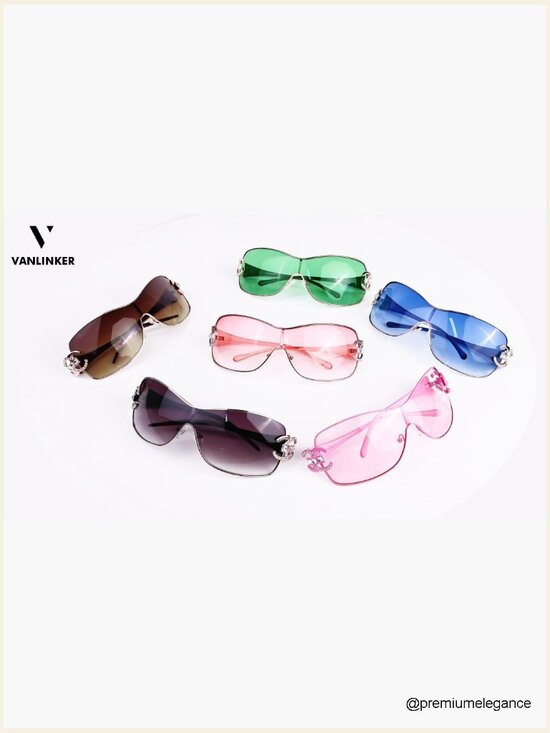 Wrap Around Y2K Sunglasses Oversized Shield Frameless Shades Unisex main image 7